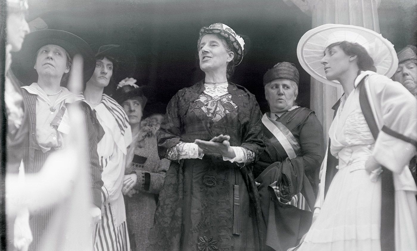 <p>Charlotte Perkins Gilman addressing members of the Federation of Womenâs Clubs in 1916. <em>Photo by GettyÂ </em></p>